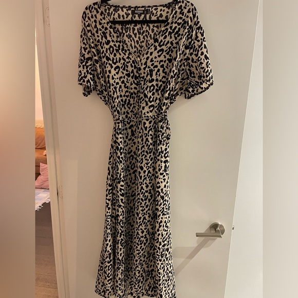 Animal Print Midi Dress with Slit - Picture 1 of 1